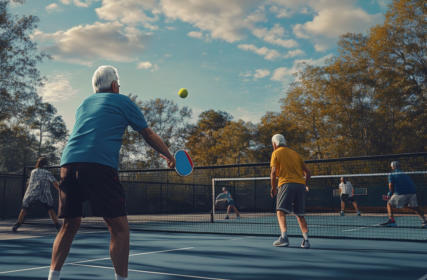 This is a picture of pickle ball courts at Happy Acres RV Park in Pueblo, Colorado.
